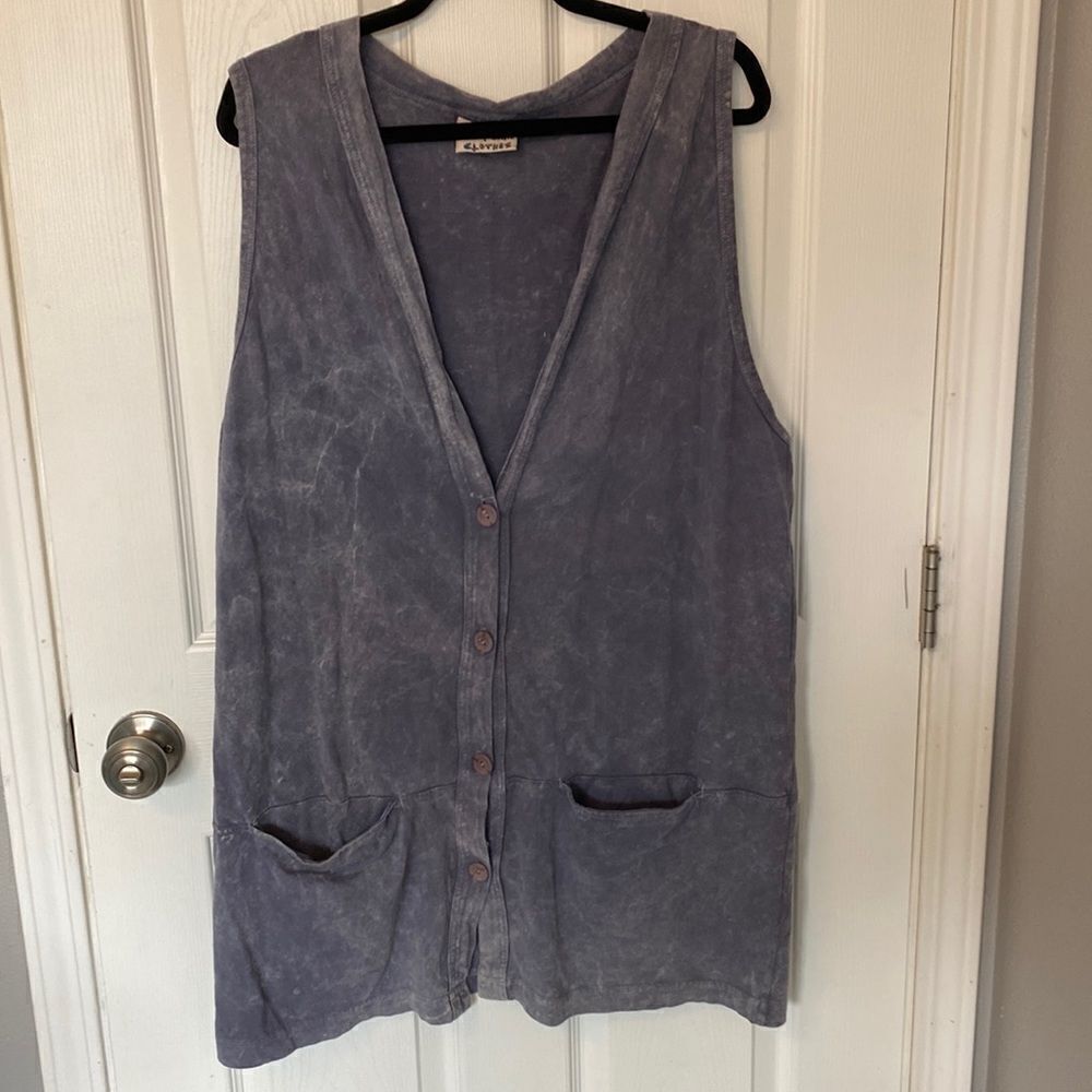 LIZ & JANE CLOTHES- one size grey marled vest